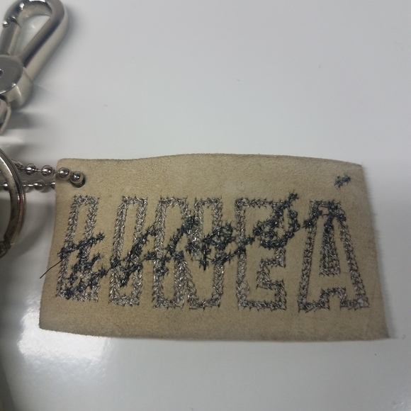 Beige Suede Fringe Studded Keychain Clip - Picture 2 of 7